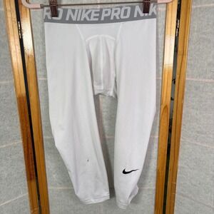 Nike Pro Compression Leggings Mens White Athletic Base Layer Tights